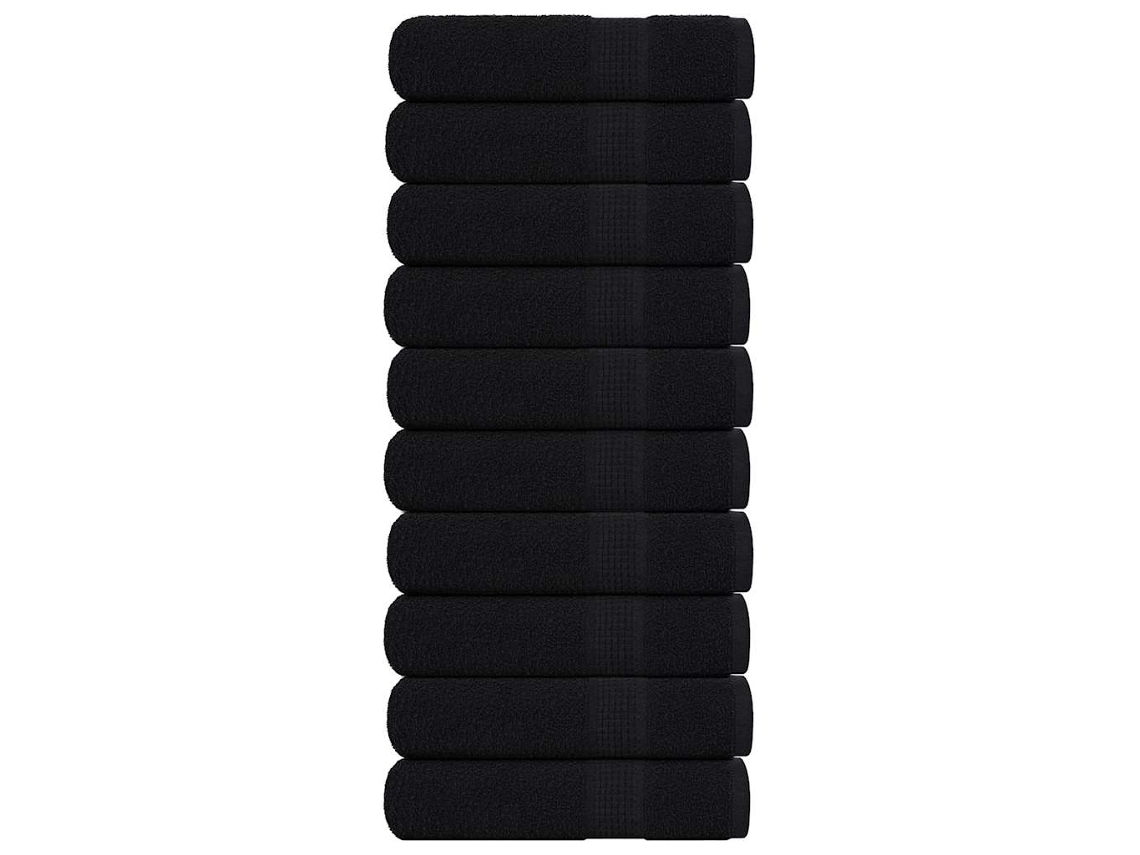 Vidaxl Toalhas De Banho Frogn 10 Pcs 70x140 Cm 360 G/m² Preto