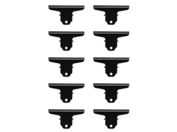 10 Peças de Clips de Dobradiças Grandes de Metal para Organizar Papéis e Documentos Preto
