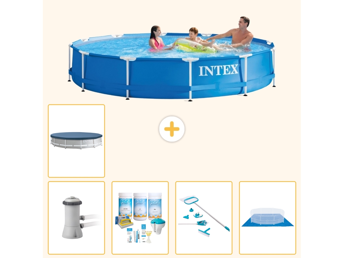 Intex Piscina Com Estrutura Redonda - 366x76 Cm - 6-peças S21177