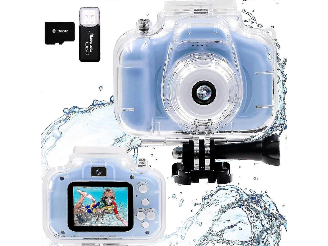Câmara Fotográfica Subaquática Para Crianças X200 Com Ecrã Ips De 2 Polegadas