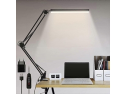 Rebe lâmpada de Escritório Led Plegável 14w com Pinça, 10 Níveis de Brilho X 3 Modos de Cor, Regulável, Proteção Ocular, Adaptador Ce 5v/2a