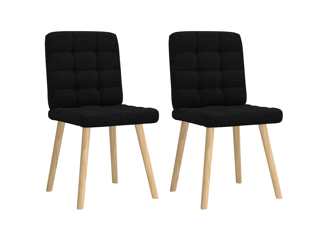 Vidaxl Cadeiras De Jantar 2 Pcs Tecido Preto