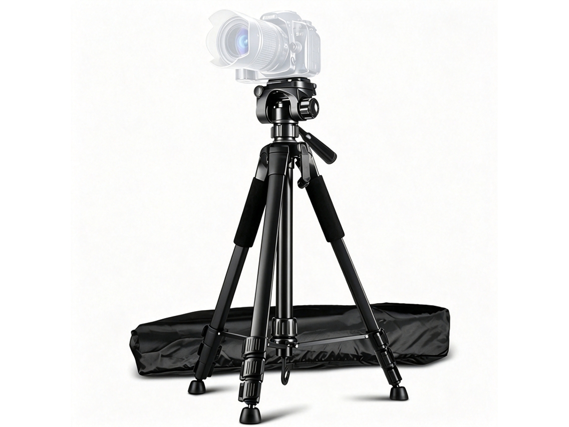 Tripé Câmara Ohpa Wt-3520 Ou Telemóvel 140cm 360 Portátil Estabilidade Forte 3kg De Carga Máxima Preto