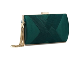 Bolsa Clutch Feminina De Seda Com Franja Para Festas Casamentos Bolsa Transversal Com Corrente Dourada
