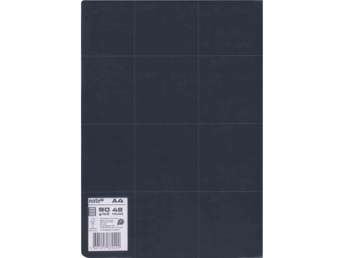 Caderno Agrafado Flexível A4 Pautado Preto Pure Leccit Note!
