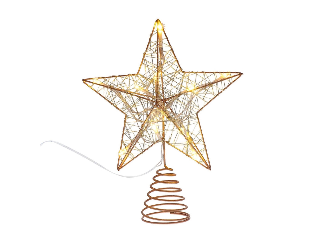 Enfeite De Natal Em Forma De Estrela De Ferro , Brilhante, Pacote Com 1 Unidade Olysi Shop (25 X 20 X 5 Cm)