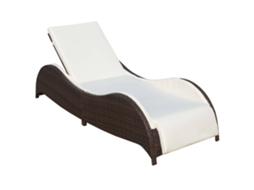 Espreguicadeira VIDAXL Marrom Rattan / Vime (200x73x45 cm)