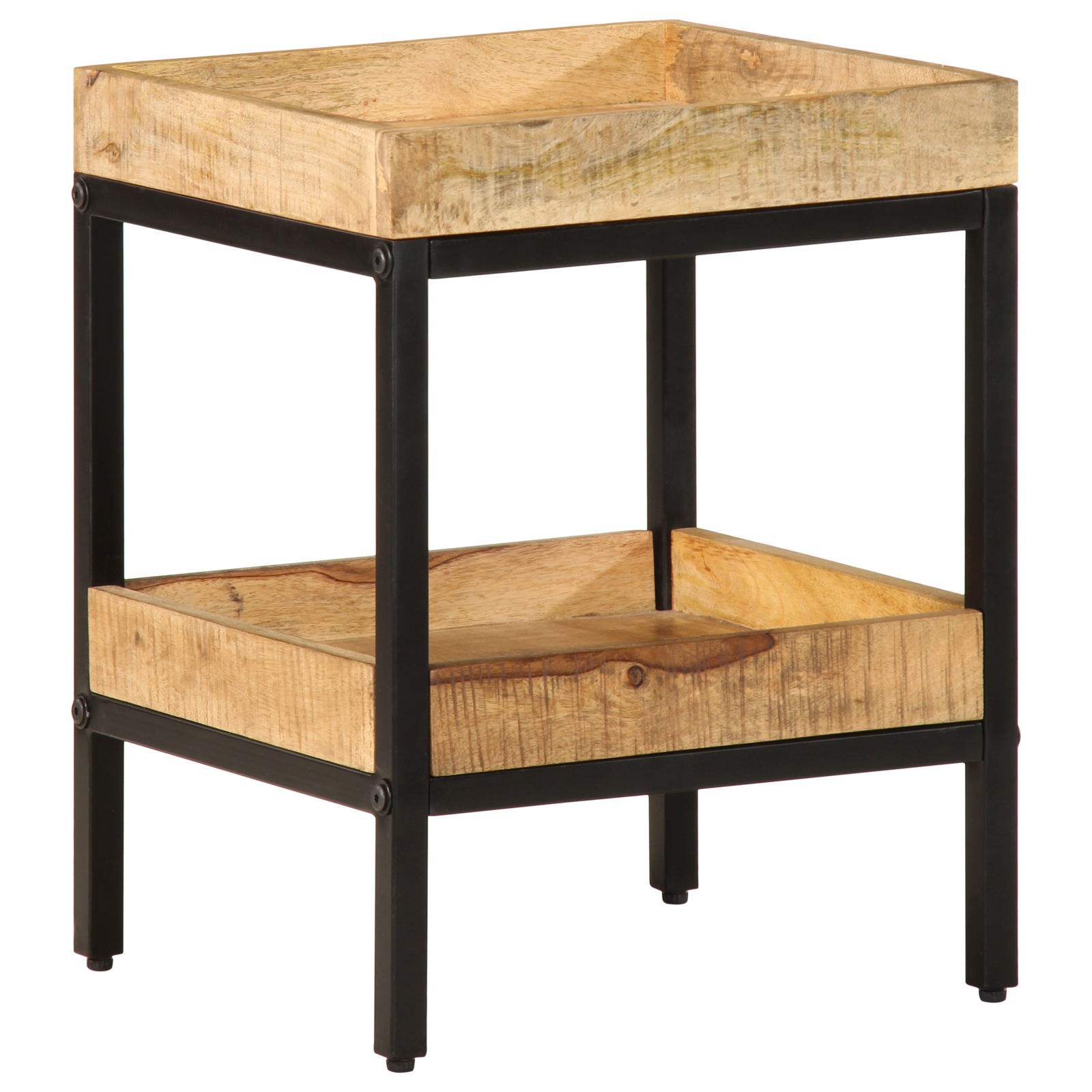 Mesa De Apoio Madeira Sólida De Mangueira Vidaxl Castanho Madeira De Mangueira Maciça (35x35x45 Cm)