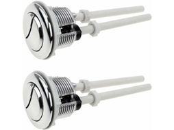 Botões De Vaso Sanitário De Dupla Descarga 38mm Cromado Placa De Prata Cisterna Wc, 2 Peças 50*100mm Função De Economia De Água