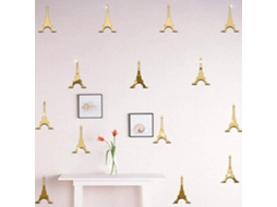 Lindos adesivos de parede para quarto e sala de estar, decoração de parede com torre dourada.