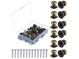 36 Pontes Mini Redondas Bronze Para Gavetas Antigas Com Parafusos Manípulos De Metal Vintage