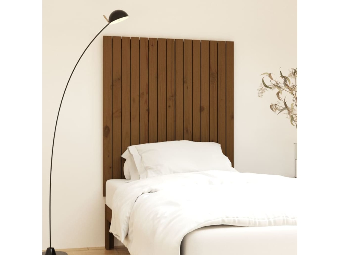 Vidaxl Cabeceira De Parede 95,5x3x110 Cm Pinho Maciço Castanho-mel