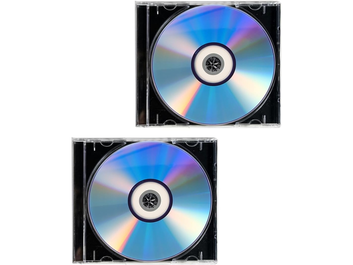 Lote com 2 Conjuntos de Discos Dvd Virgens Graváveis de 4,7 Polegadas com Estojos de Cristal. SFUSHOS