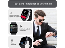 Smartwatch De 1.8 Polegadas Com Função De Chamada Bluetooth Ip68 À Prova Dágua Para Android Ios Prateado Yizhood