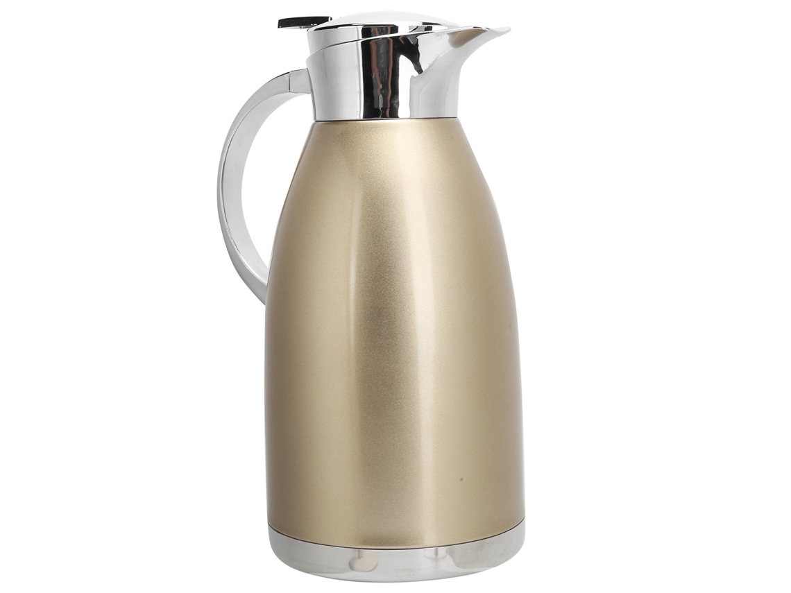 MEOIRUERY Garrafa Térmica 2l De Aço Inox Com Isolamento A Vácuo, Parede Dupla Para Café E Chá (dourado)