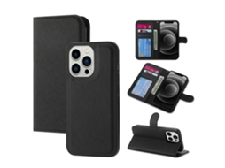 Capa Para Iphone 15 Pro Max Pele Sintética Preto