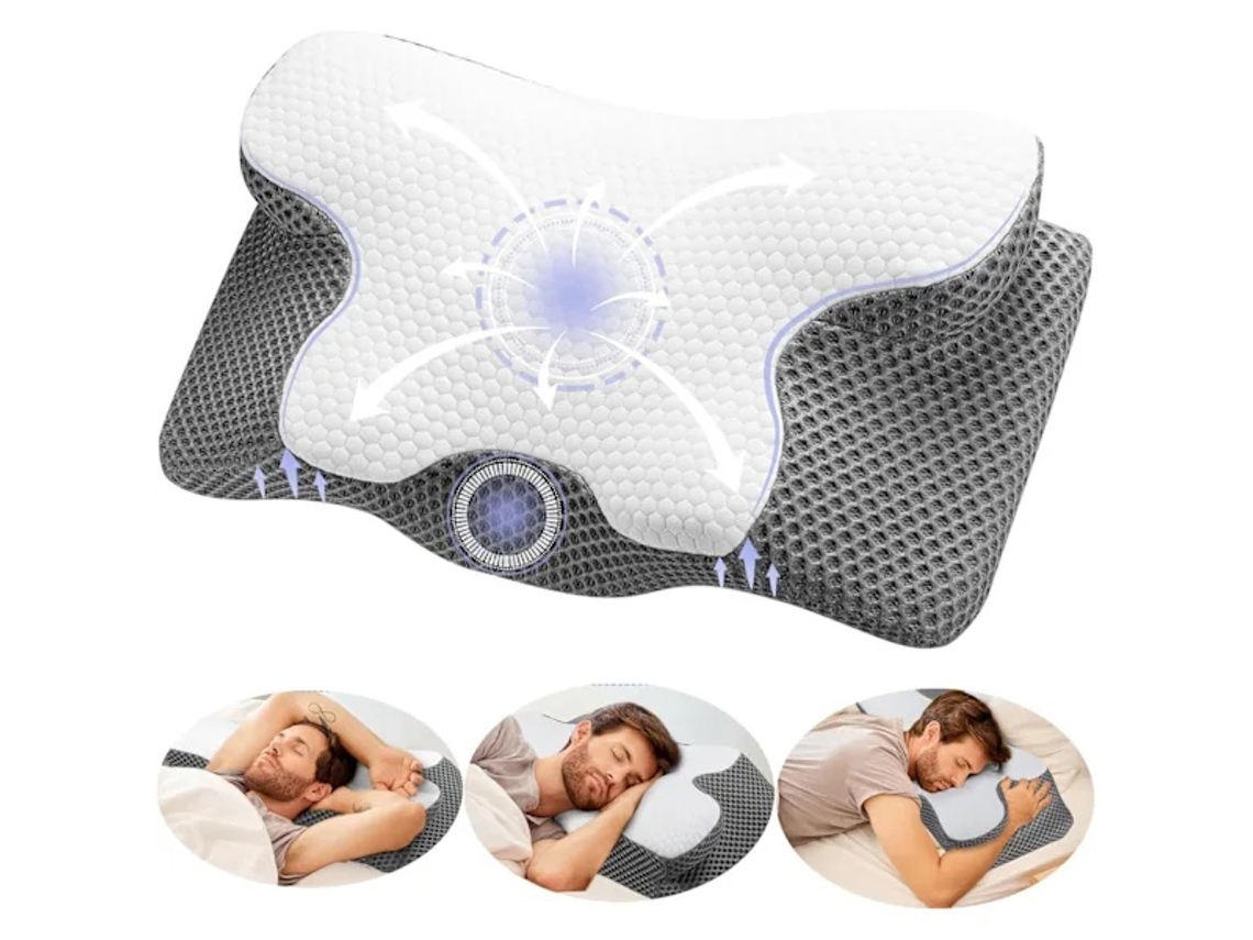 Lurelia Travesseiro Cervical, Espuma Viscoelástica, Ergonómico, Ortopédico, Capa Lavável, Para Dormir De Lado