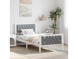 Vidaxl Estrutura Da Cama Com Cabeceira Cinzento-claro 90 X 190 Cm