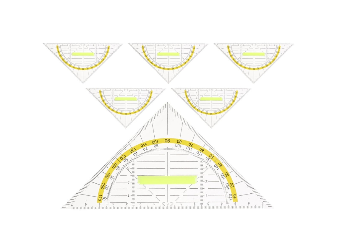 Réguas Triangulares Numeradas Transparentes Para Plástico, Conjunto De 6 Unidades, Para Desenho E Medição, Portáteis