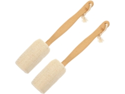 Lurelia Pack De 2 Buchas Vegetais De Banho Para Costas E Corpo, Bucha Natural, Cabo Longo E Cerdas Macias, Uso Diário Suave