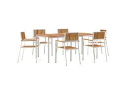 Conjunto 7 Jantar Ao Ar Livre Vidaxl Castanho Madeira De Acácia Maciça (180 X 90 X 75 Cm)