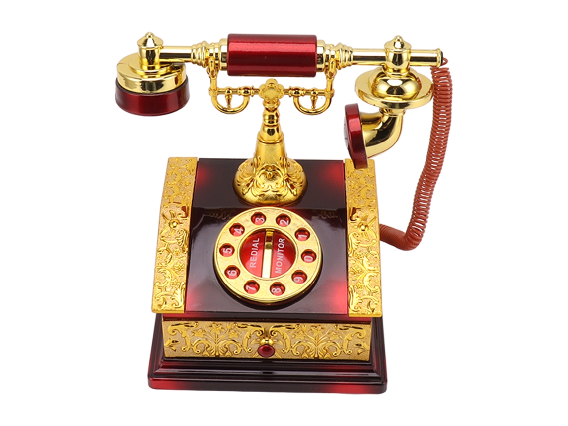 Caixa de música Baok em formato de telefone retrô com design requintado para decoração de casa, café e bar.