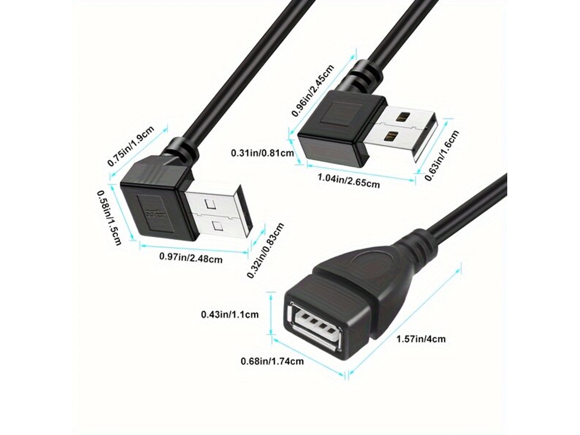 Cabo Adaptador Usb 2.0 A Macho Ângulo De 90 Graus Para Fêmea Tadvyyvayotoy