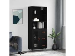 Vidaxl Armário Alto 69,5x34x180 Cm Derivados De Madeira Preto