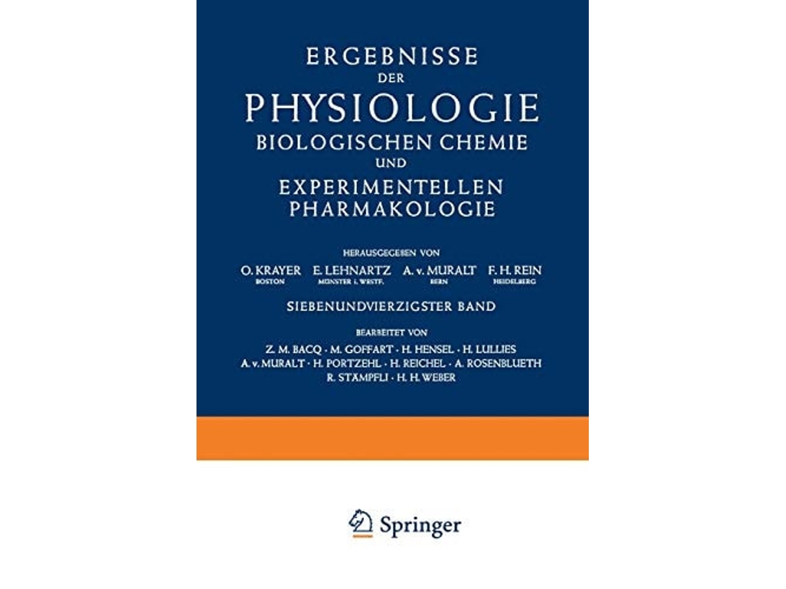 Livro Ergebnisse Der Physiologie Biologischen Chemie Und Experimentellen Pharmakologie De O Krayer, E Lehnartz Et Al. (alemão)