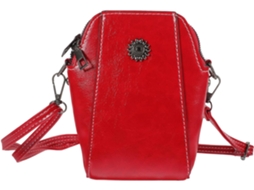 Bolsa De Ombro Rígida Para Celular Em Poliuretano Vermelho, Tamanho Mini.