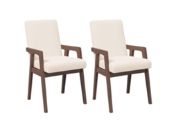 Conjunto 2 Cadeira De Jantar Vidaxl Marrom Borracha