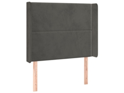 Cabeceira com Abas Veludo Cinzento Escuro MAISON EXCLUSIVE (103x16x118 cm)