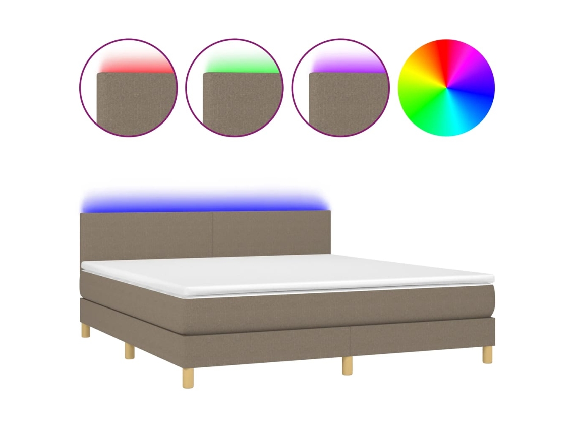 Box Spring Bed, Box Spring Beds Vidaxl Cinzento-acastanhado Tecido (160 X 200 Cm)