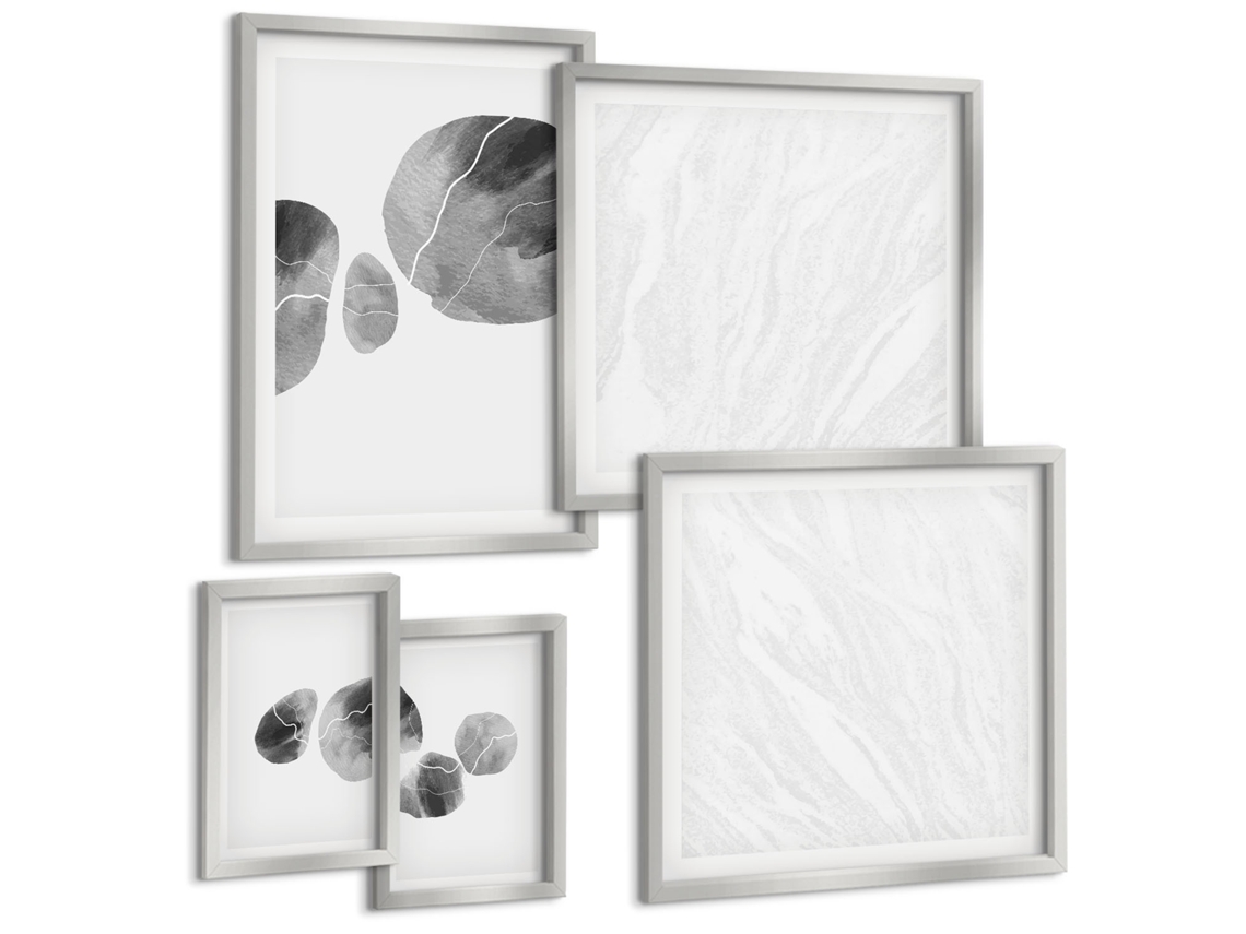 Conjunto De Pinturas Manchas De Tinta Abstrata Pintura Espelharte (5 Peças)
