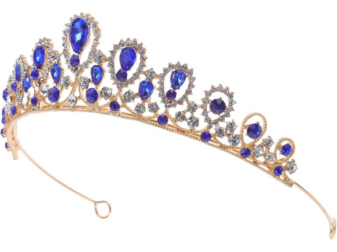Tiara Barroca Em Formato De Lágrima Com Strass, Faixa De Cabelo Leve Para Noiva.