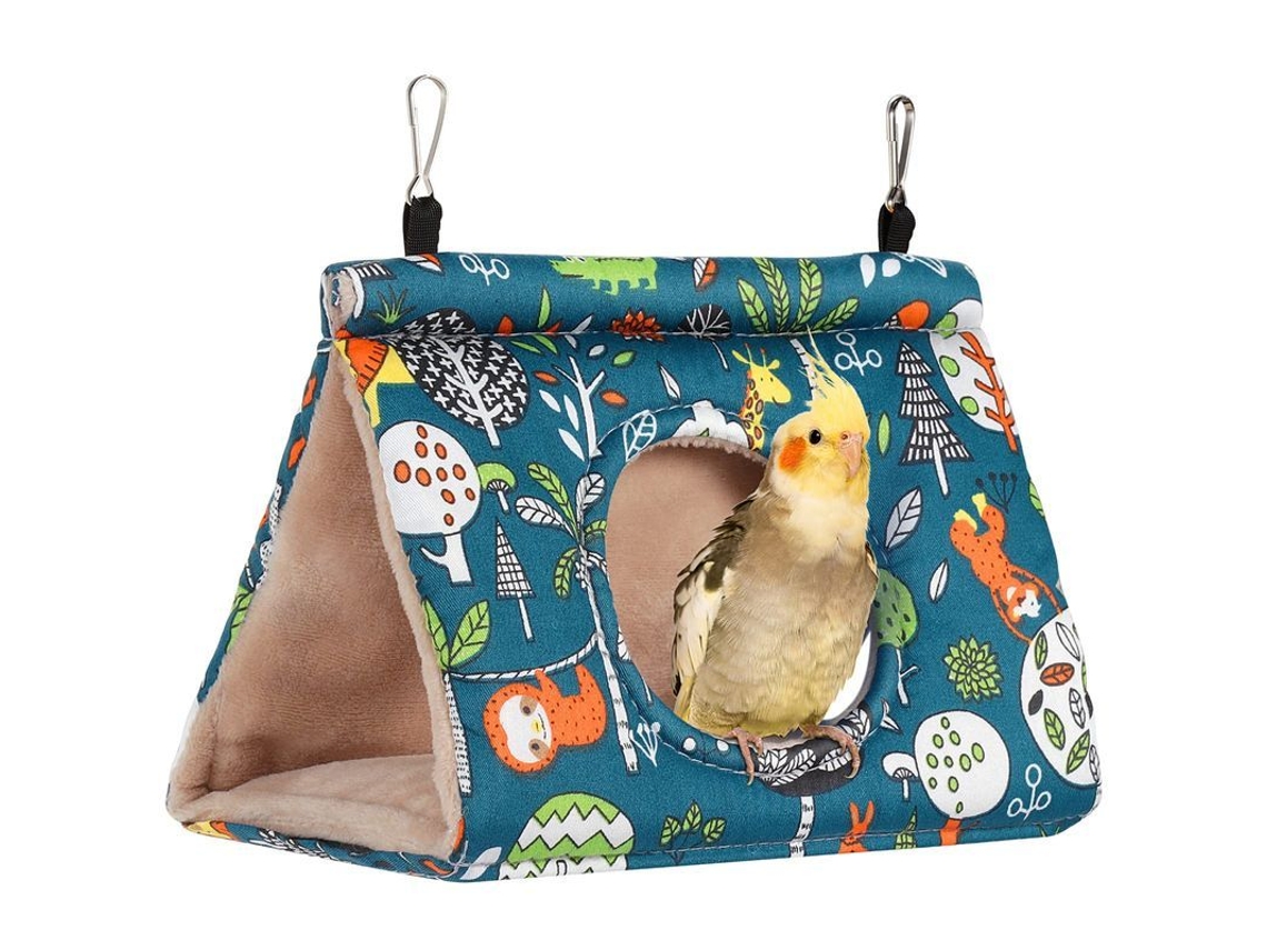 Casa Nido Para Aves Linjou Invierno Cálido, Hamaca Colgante Plush Suave Para Jaula De Pájaro (azul)