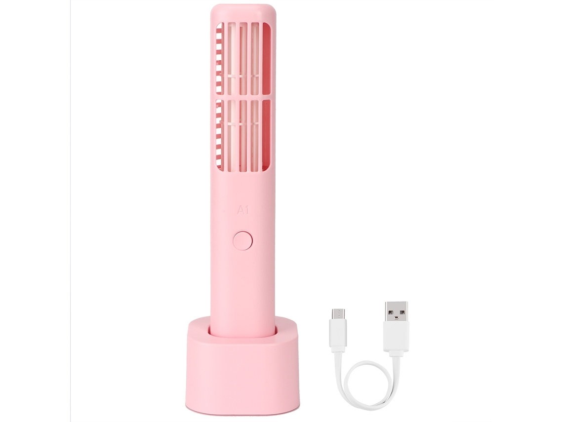 Ventilador Sem Folhas Portátil Usb Verão Rosa
