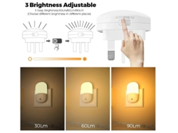 Ficha Luz Noturna Yizhood Sensor Fotocélula Energia Infantil Branco