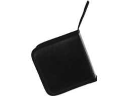 Capa Protetora Preta Em Pu Para 40 Cds, Com Proteção Contra Poeira.