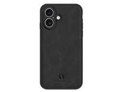 Capa Compatível Com Iphone 17 Em Couro Pu Pctpu, Resistente A Quedas (preta)