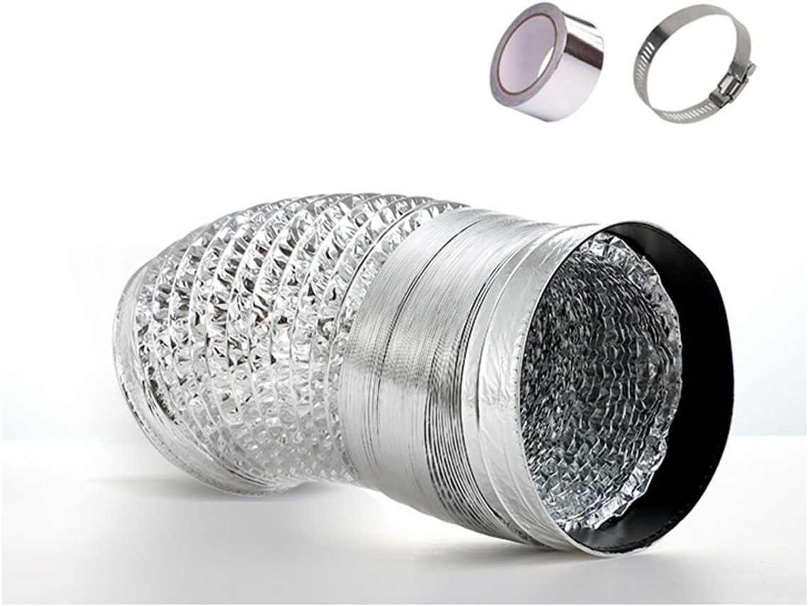 Duto Flexível de Alumínio 150 mm resistente a altas temperaturas para ventiladores e coifas | S/MARCA