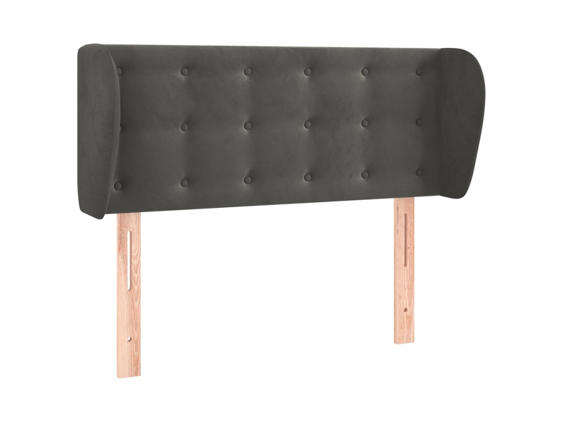 Cabeceira de Cama C/ Abas Veludo Cinzento Escuro MAISON EXCLUSIVE (103x23x78 cm)