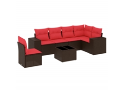 Conjunto de Sofá de Jardim, 7 Peças, Almofadas, Rattan Preto MAISON EXCLUSIVE