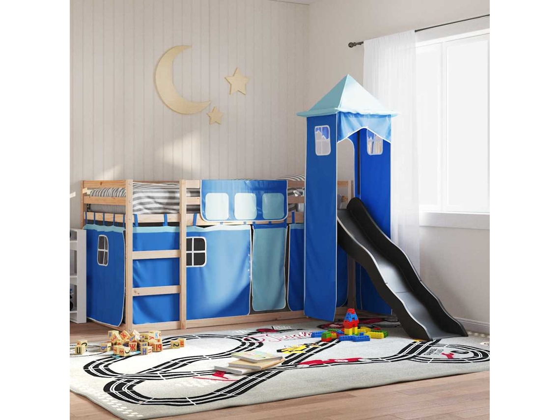Beliche Com Escorrega E Cortinas 80x200 Cm Azul