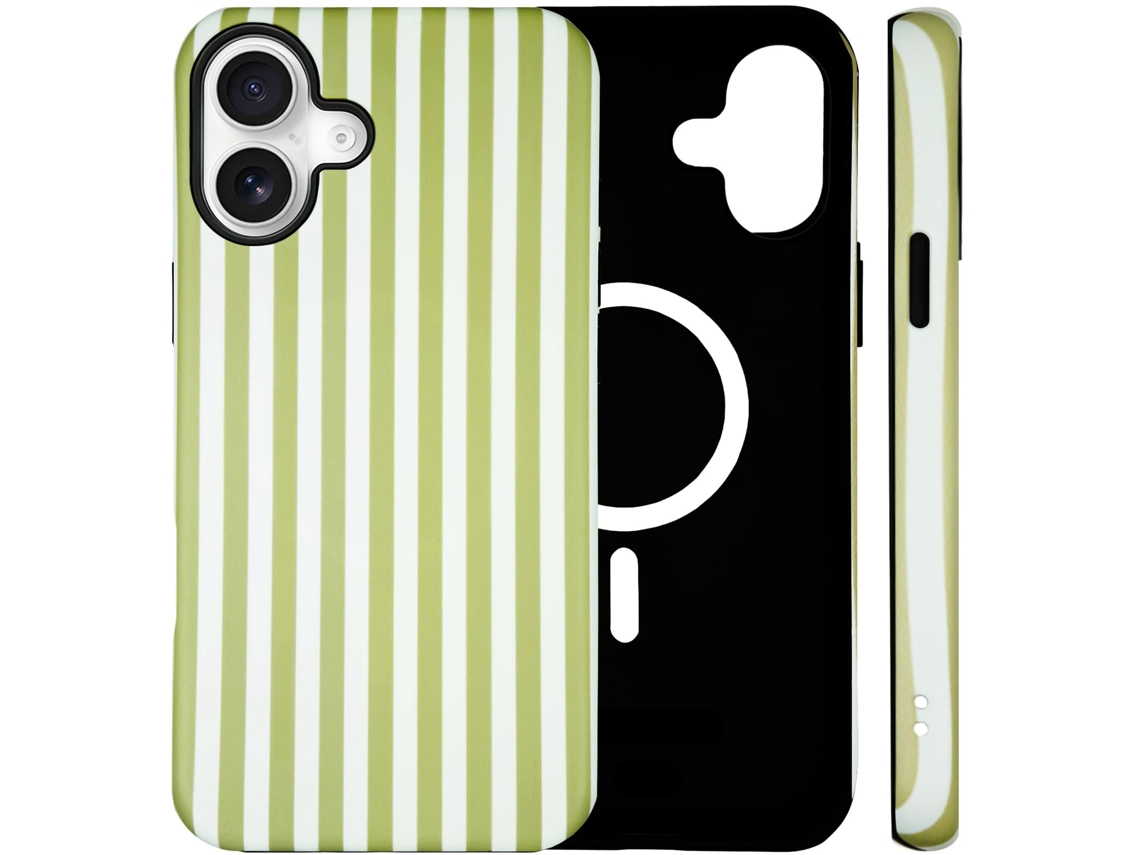 Capa Para Iphone 16 Plus Compatível Com Magsafe (pc Rígido + Silicone) - Verde Sálvia