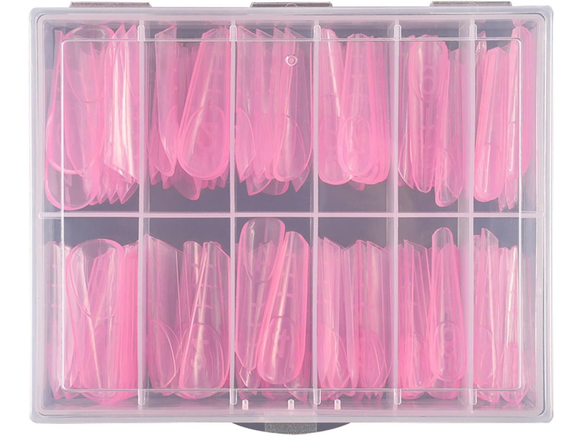 Sistema de Unhas Postiças Acrílicas Transparentes Molde de Gel Uv com Escala, Ferramenta de Manicure e SFUSHOS