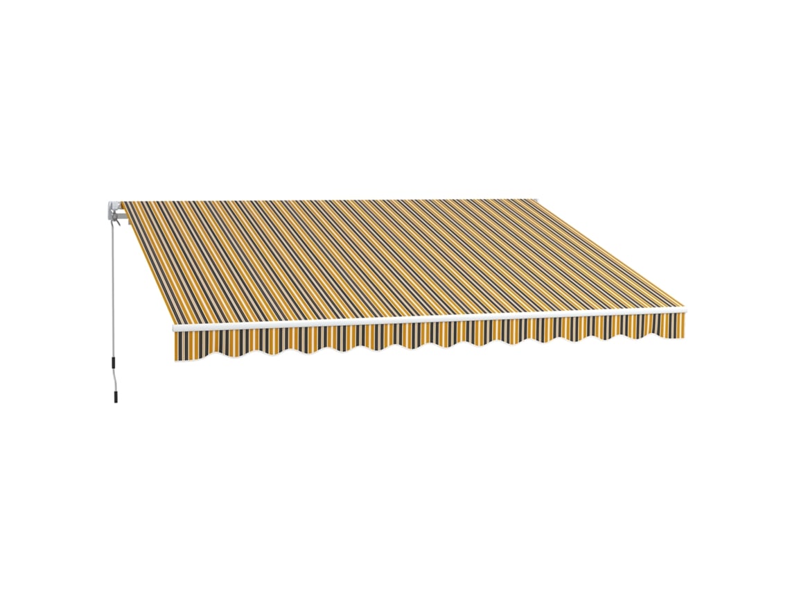 Toldo para Varanda 350x250 Cm com Manivela, Impermeável, UV Resistente, Cinza e Amarelo ORBITRA COMMERCE