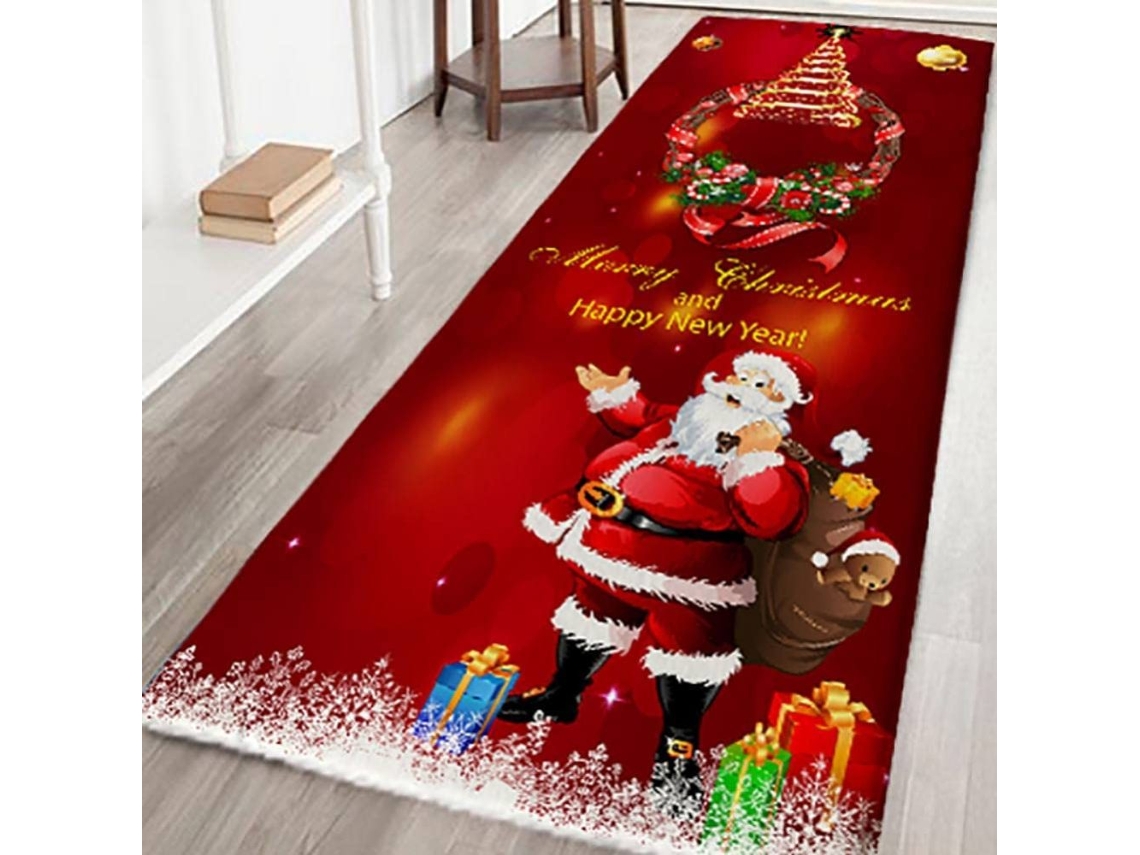 Magia Do Natal Em Cada Passo, Tapete Decorativo Para Árvore De Natal Com Bordas Reforçadas Para Maior Durabilidade, Tapete Antiderrapante Lavável À Má