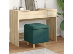 Vidaxl Otoman Com Armazenamento Verde Escuro 40 X 40 X 45 Cm Tecido