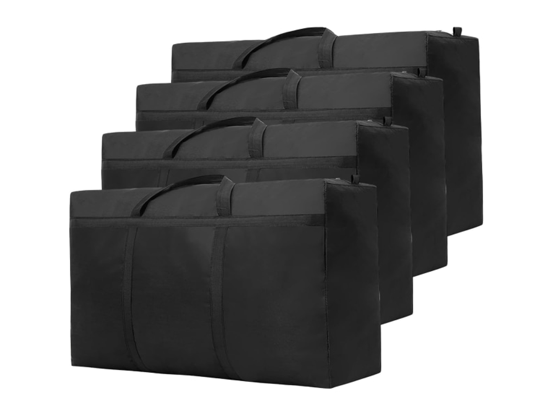 Conjunto De 4 Caixas De Mudança Grandes E Resistentes Com Zíper, Impermeáveis, Em Tecido Oxford, Para Guardar Roupas